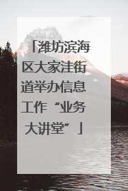 潍坊滨海区大家洼街道举办信息工作“业务大讲堂”