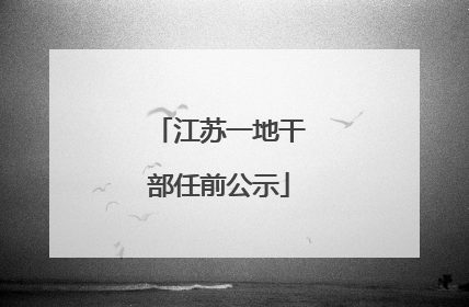 江苏一地干部任前公示
