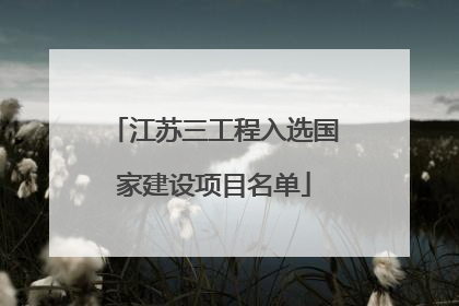 江苏三工程入选国家建设项目名单