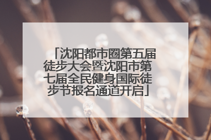 沈阳都市圈第五届徒步大会暨沈阳市第七届全民健身国际徒步节报名通道开启