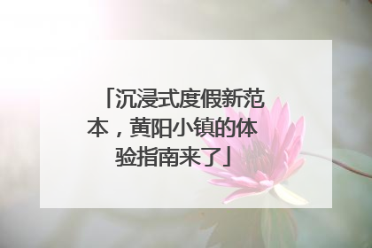 沉浸式度假新范本，黄阳小镇的体验指南来了