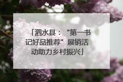 泗水县：“第一书记好品推荐”展销活动助力乡村振兴