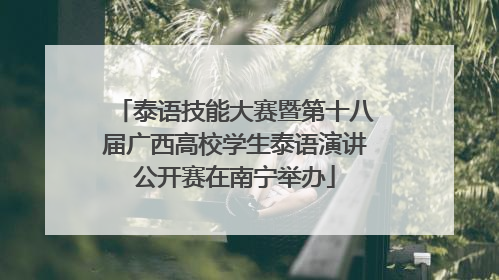 泰语技能大赛暨第十八届广西高校学生泰语演讲公开赛在南宁举办