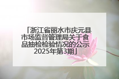 浙江省丽水市庆元县市场监督管理局关于食品抽检检验情况的公示2025年第3期
