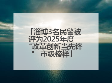 淄博3名民警被评为2025年度“改革创新当先锋” 市级榜样