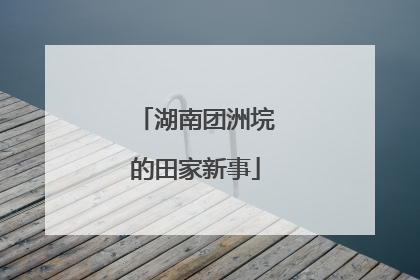 湖南团洲垸的田家新事