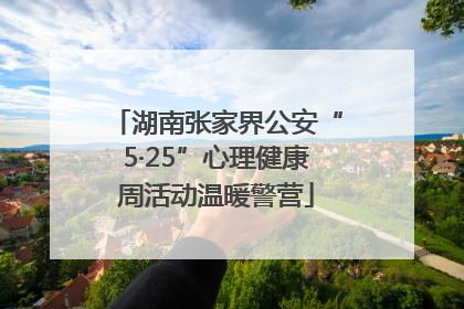 湖南张家界公安“5·25”心理健康周活动温暖警营