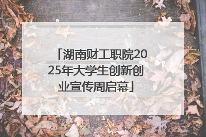 湖南财工职院2025年大学生创新创业宣传周启幕