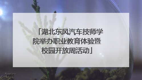 湖北东风汽车技师学院举办职业教育体验暨校园开放周活动