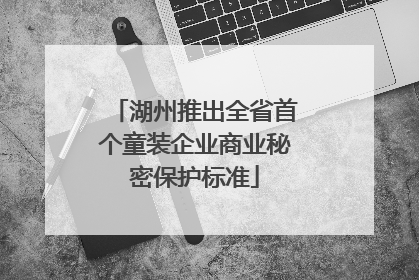 湖州推出全省首个童装企业商业秘密保护标准
