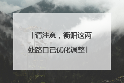 请注意，衡阳这两处路口已优化调整