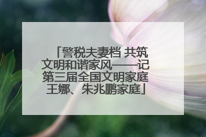 警税夫妻档 共筑文明和谐家风——记第三届全国文明家庭王娜、朱兆鹏家庭