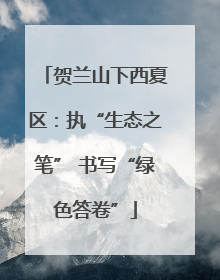 贺兰山下西夏区：执“生态之笔” 书写“绿色答卷”