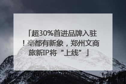 超30%首进品牌入驻！亳都有新象，郑州文商旅新IP将“上线”
