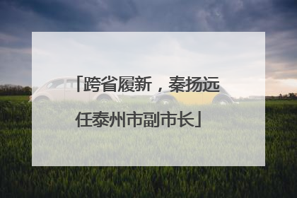 跨省履新，秦扬远任泰州市副市长