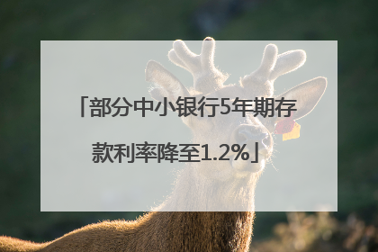 部分中小银行5年期存款利率降至1.2%