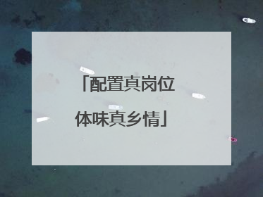 配置真岗位 体味真乡情