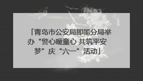 青岛市公安局即墨分局举办“警心暖童心 共筑平安梦”庆“六一”活动