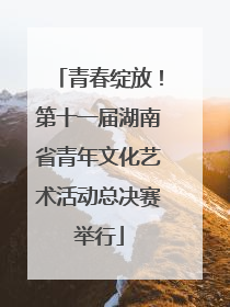 青春绽放！第十一届湖南省青年文化艺术活动总决赛举行