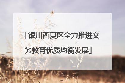 银川西夏区全力推进义务教育优质均衡发展