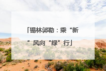 锡林郭勒：乘“新”风向“绿”行