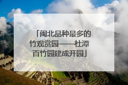闽北品种最多的竹观赏园——杜潭百竹园建成开园