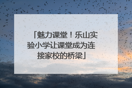魅力课堂！乐山实验小学让课堂成为连接家校的桥梁