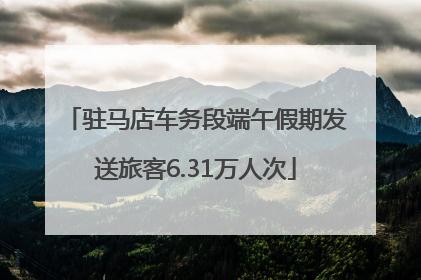 驻马店车务段端午假期发送旅客6.31万人次