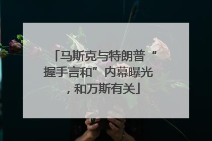 马斯克与特朗普“握手言和”内幕曝光，和万斯有关