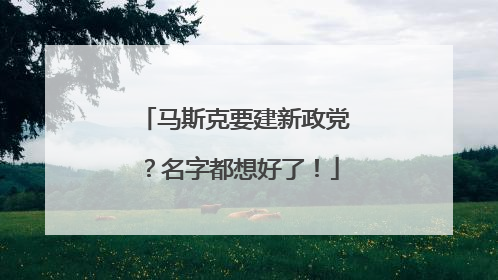 马斯克要建新政党？名字都想好了！