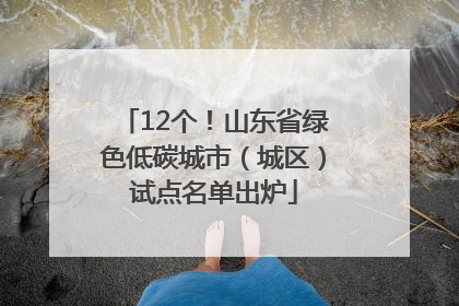 12个！山东省绿色低碳城市（城区）试点名单出炉