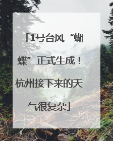1号台风“蝴蝶”正式生成！杭州接下来的天气很复杂