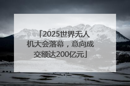 2025世界无人机大会落幕，意向成交额达200亿元