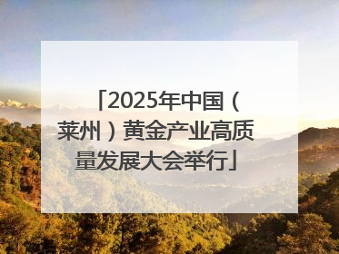 2025年中国（莱州）黄金产业高质量发展大会举行