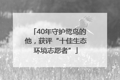 40年守护鹭鸟的他，获评“十佳生态环境志愿者”