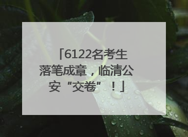 6122名考生落笔成章，临清公安“交卷”！