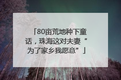 80亩荒地种下童话,珠海这对夫妻“为了家乡我愿意”